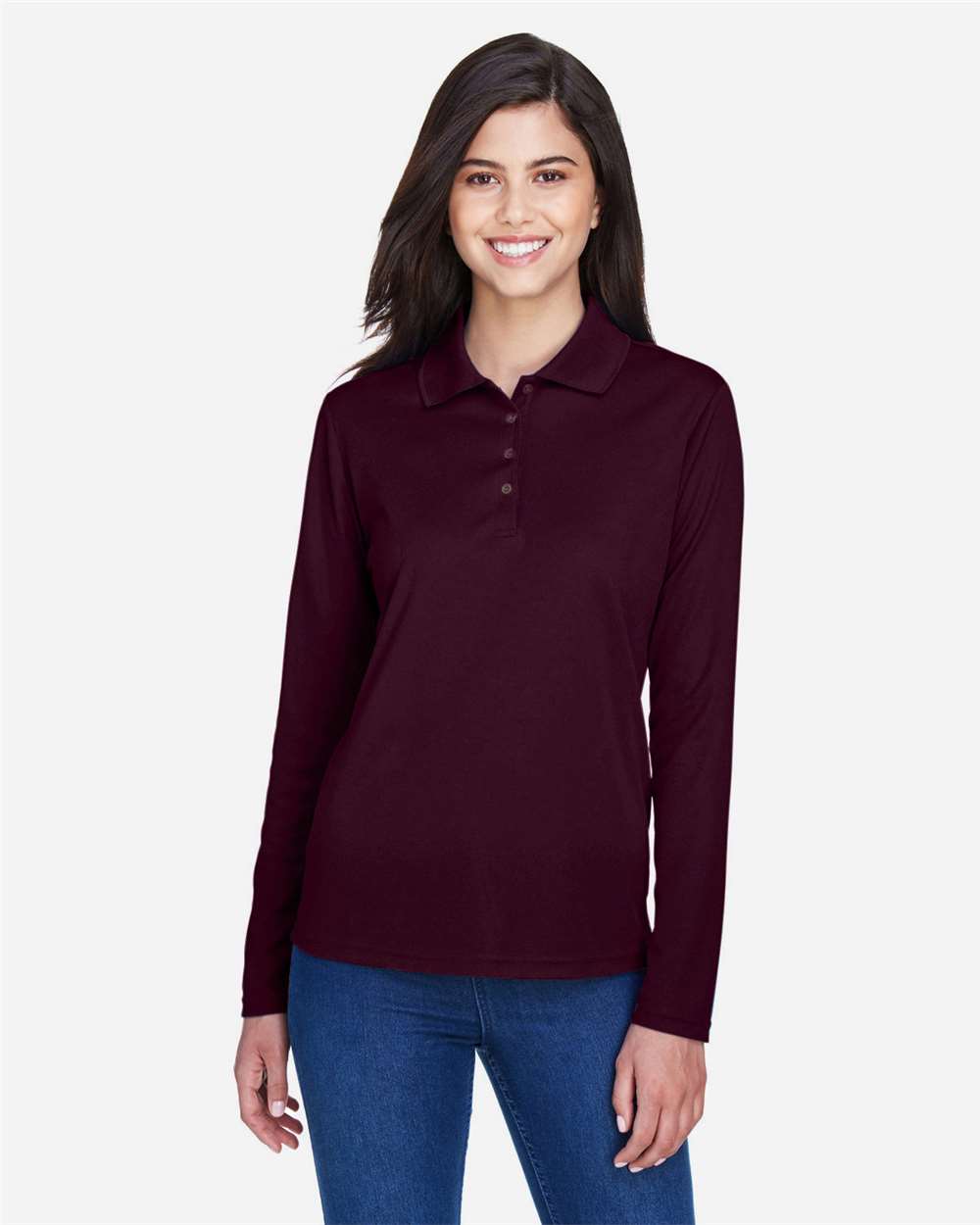 Core365 Women's Pinnacle Performance Long Sleeve Piqué Polo