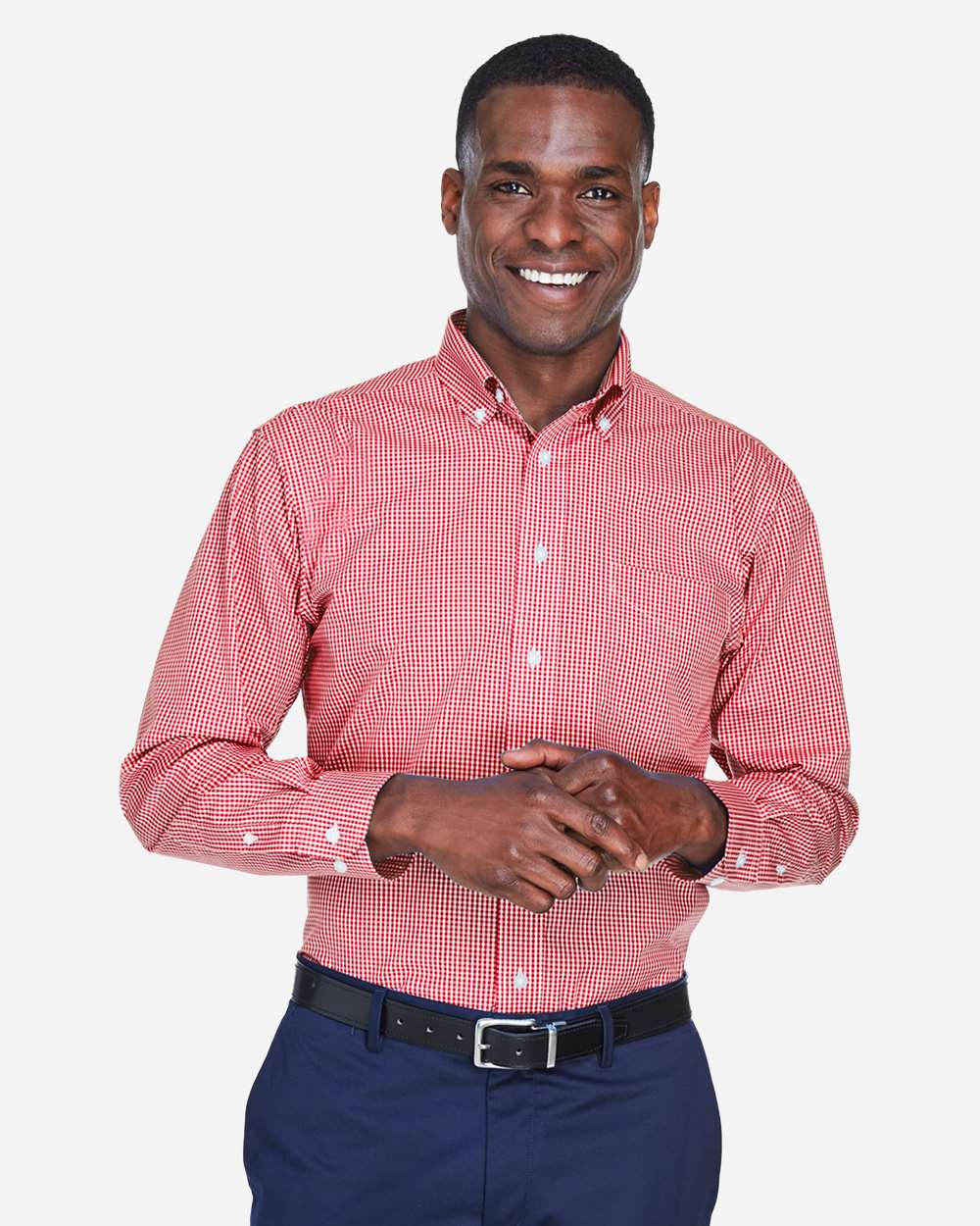Devon & Jones Men's Crown Collection® Gingham Check Woven Dress Shirt