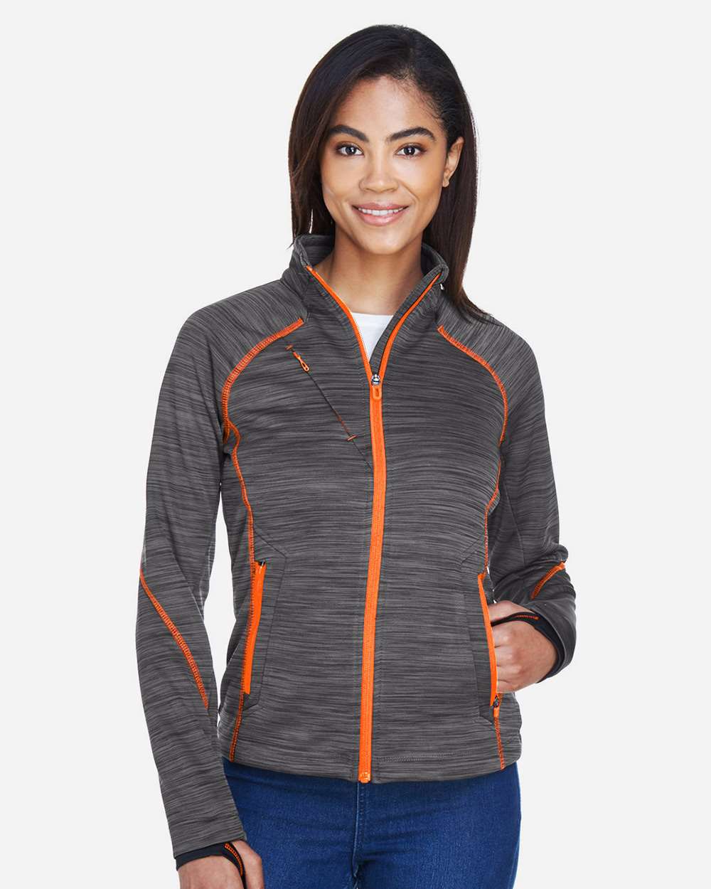 North End Ladies' Flux Mélange Bonded Fleece Jacket