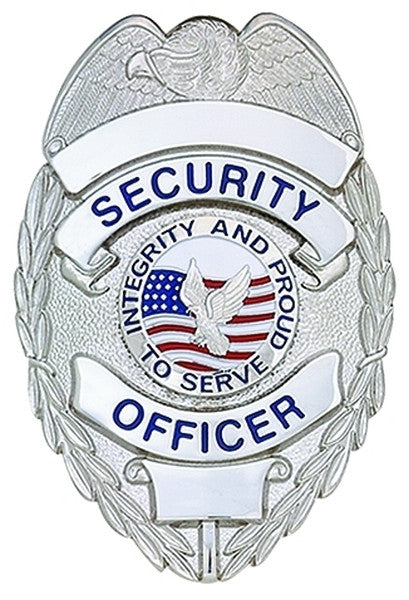 Metal Badge (Security Officer) Oval w/ Integrity 2-1/4x3-1/8"