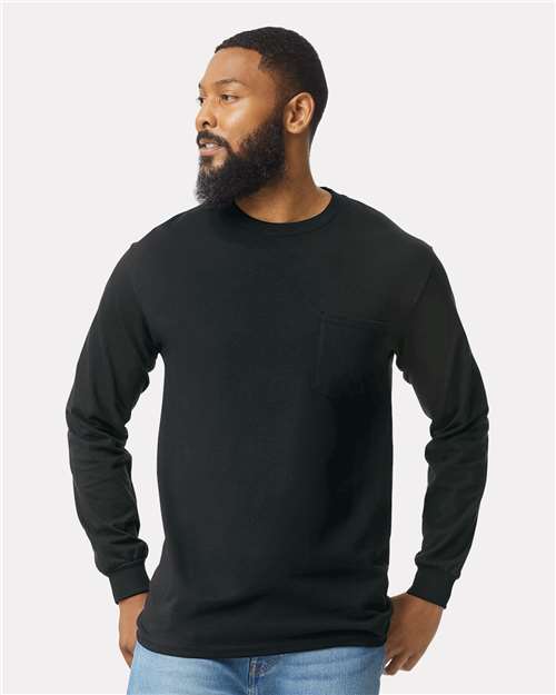 Gildan® Unisex Ultra Cotton® Long Sleeve Pocket T-Shirt