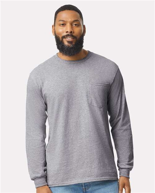 Gildan® Unisex Ultra Cotton® Long Sleeve Pocket T-Shirt