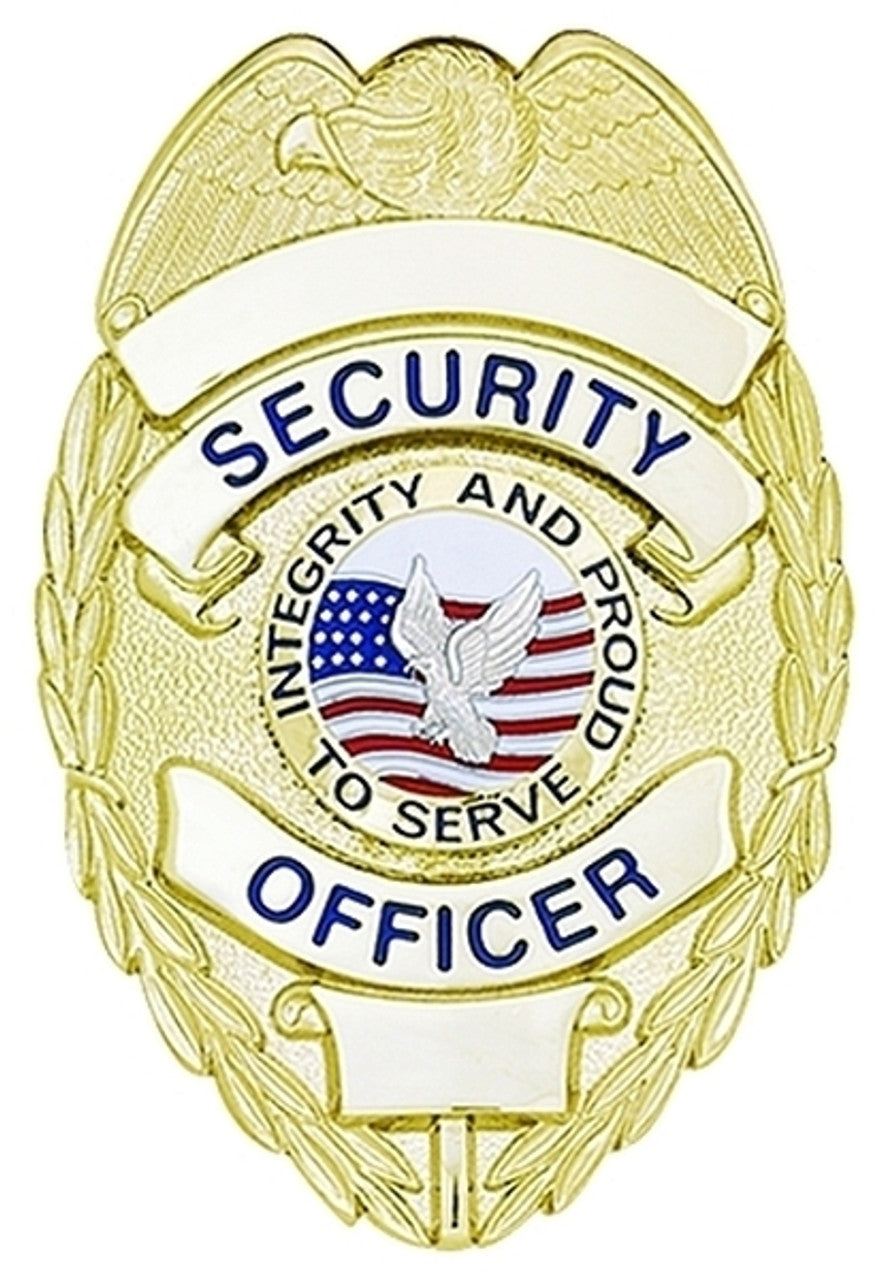 Metal Badge (Security Officer) Oval w/ Integrity 2-1/4x3-1/8"