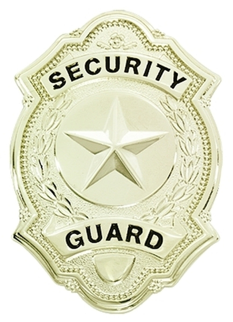 Metal Badge (Security Guard) 5-Pc Pin/Catch, 1-5/8x2-1/2"