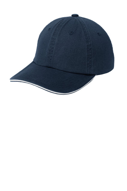 Port Authority® Sandwich Bill Cap with Striped Closure
