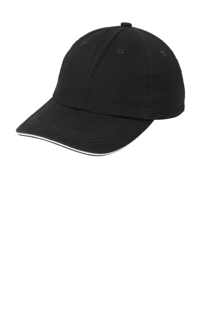 Port Authority® Sandwich Bill Cap with Striped Closure