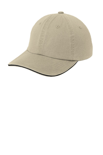 Port Authority® Sandwich Bill Cap with Striped Closure