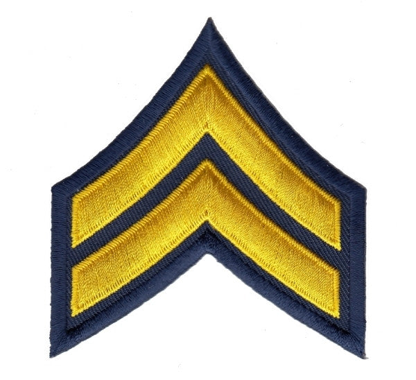 CPL Chevrons, Medium Gold/Navy, 3" Wide, Pairs