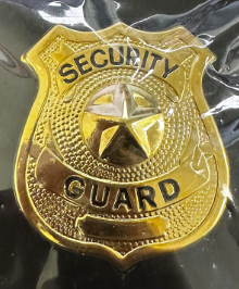Metal Badge (Security Guard) w/ Star in Gold