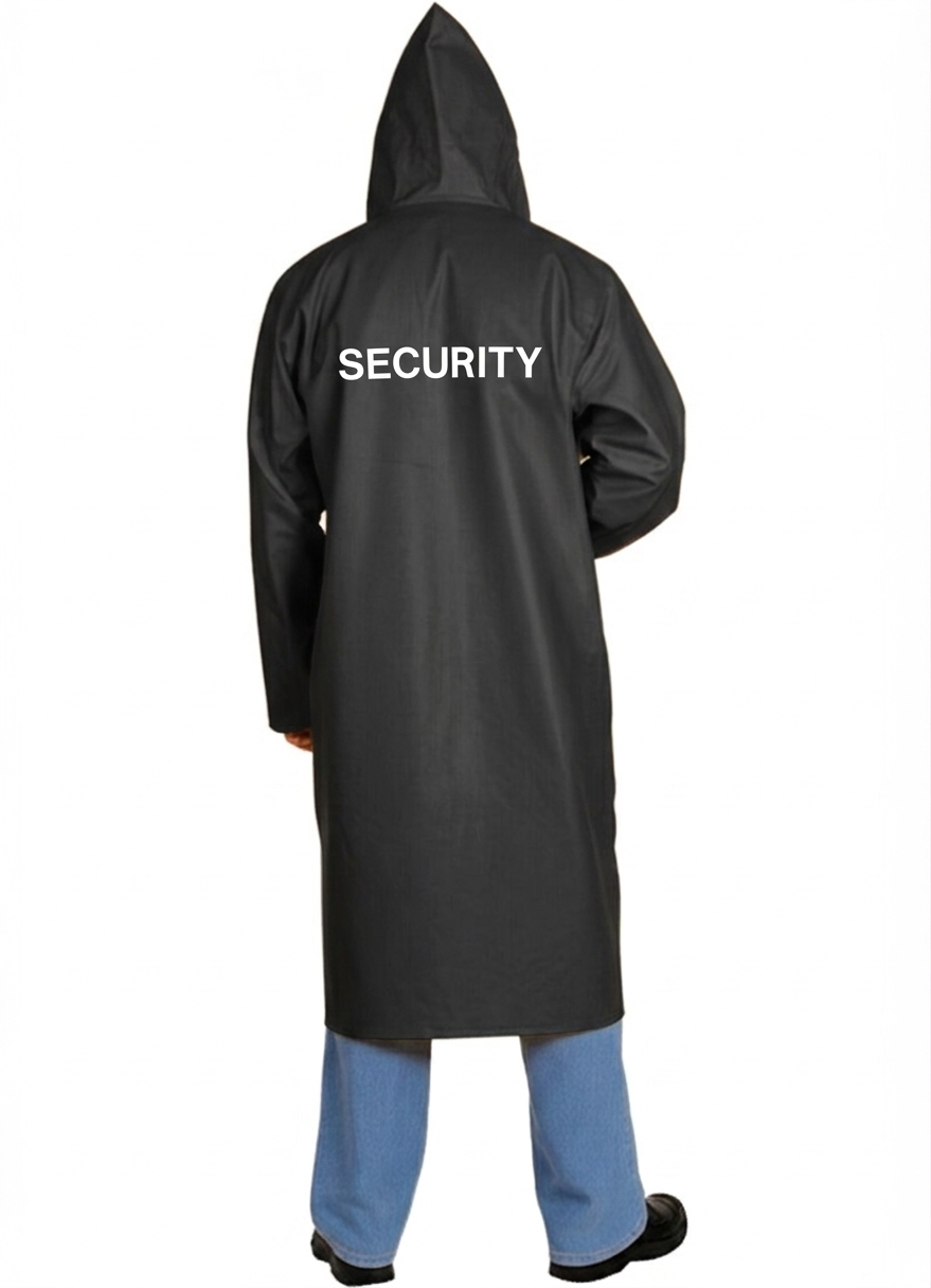49" Long Rain Coat With Security