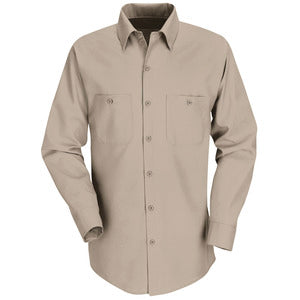 Men's Long Sleeve Industrial Solid Work Shirt (Color: Black, Charcoal, Grey, Khaki, Light Blue)