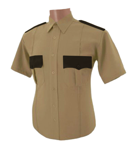 All Polyester Short Sleeve Shirt (Color: Two Tones)