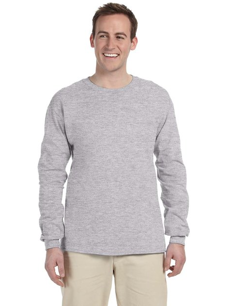 Gildan® Unisex Ultra Cotton® Long Sleeve T-Shirt (Color: Safety Green, Sapphire, Sport Grey, Texas Orange)
