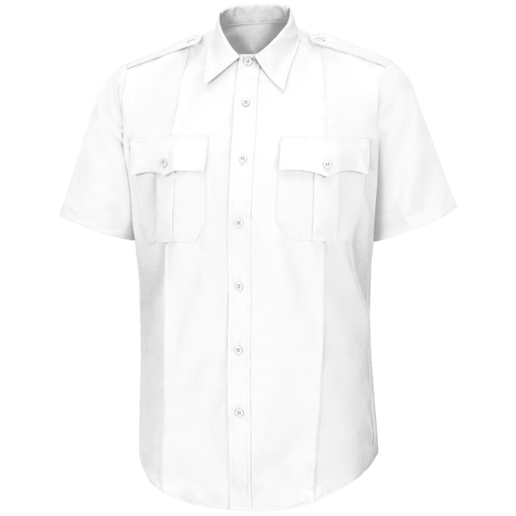 Men's New Dimension® Poplin Short Sleeve Uniform Shirt