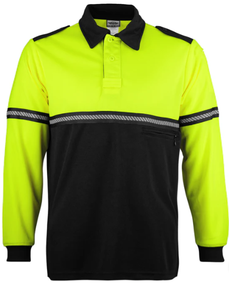 First Class Two Tone Long Sleeve Bike Patrol Shirt W/ Zipper Pocket & Hash Stripes