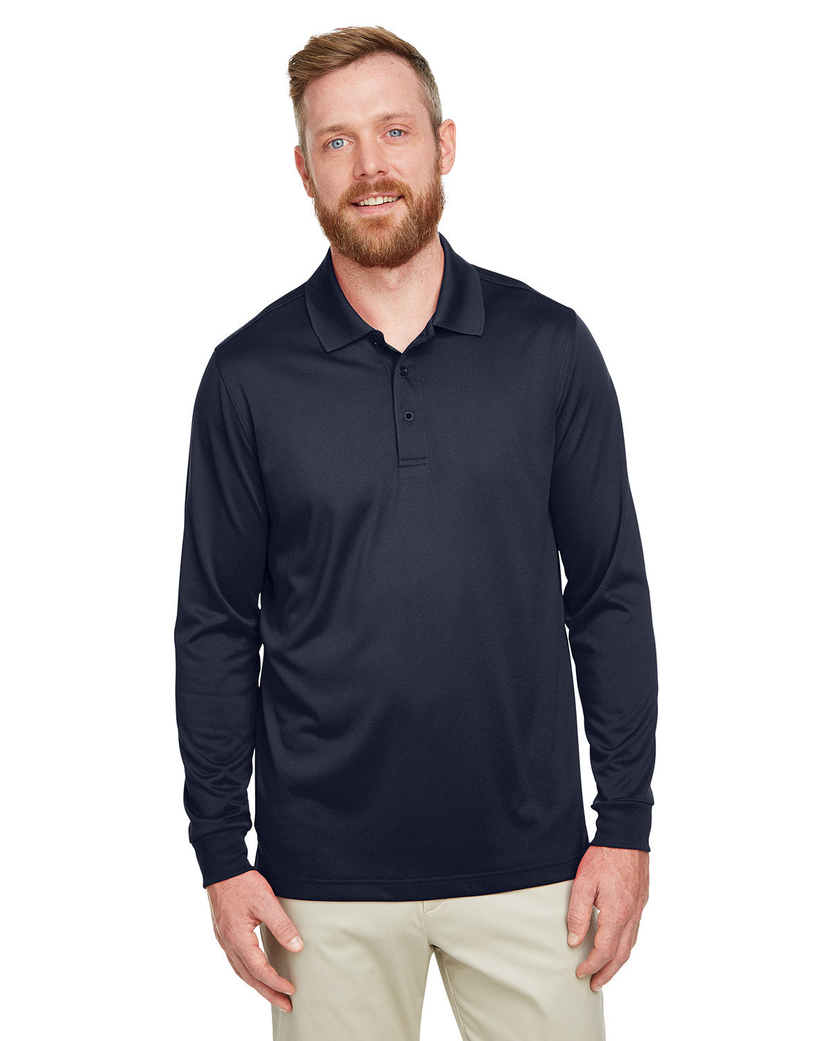 Harriton Men's Advantage Snag Protection Long Sleeve Polo