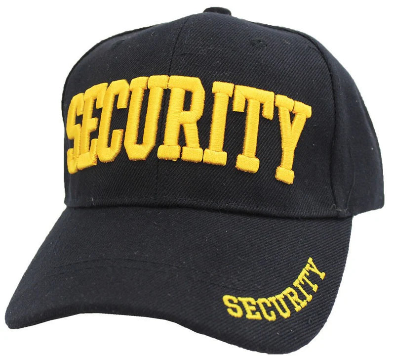 Black and Navy Caps with ID on Front, Rim, and Back