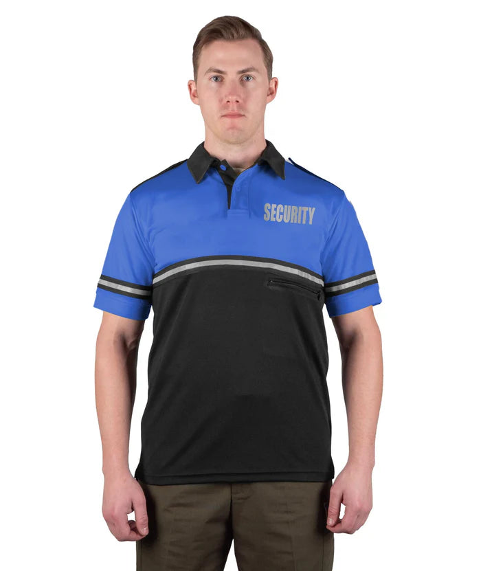 First Class Two Tone Bike Patrol Shirt With Zipper Pocket With Reflective Security ID