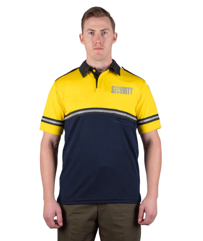 First Class Two Tone Bike Patrol Shirt With Zipper Pocket With Reflective Security ID