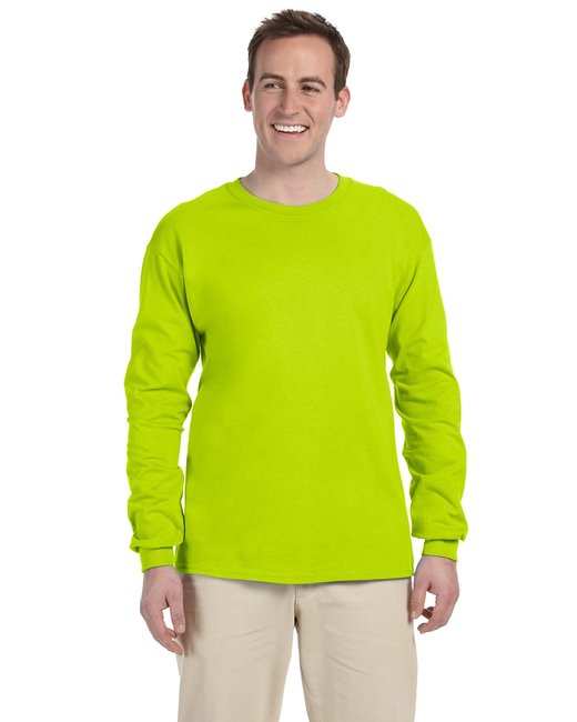 Gildan® Unisex Ultra Cotton® Long Sleeve T-Shirt (Color: Safety Green, Sapphire, Sport Grey, Texas Orange)
