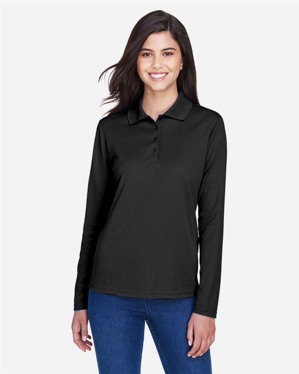 Core365 Women's Pinnacle Performance Long Sleeve Piqué Polo