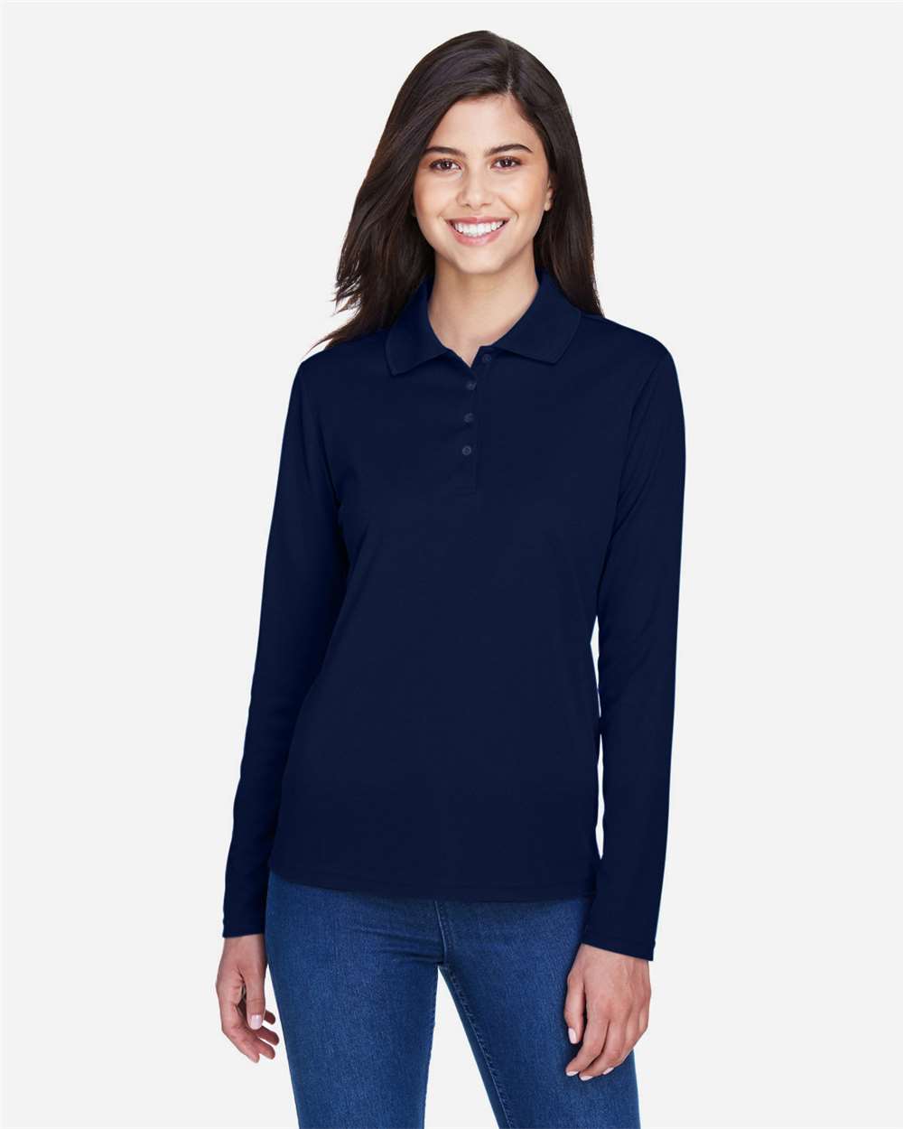 Core365 Women's Pinnacle Performance Long Sleeve Piqué Polo