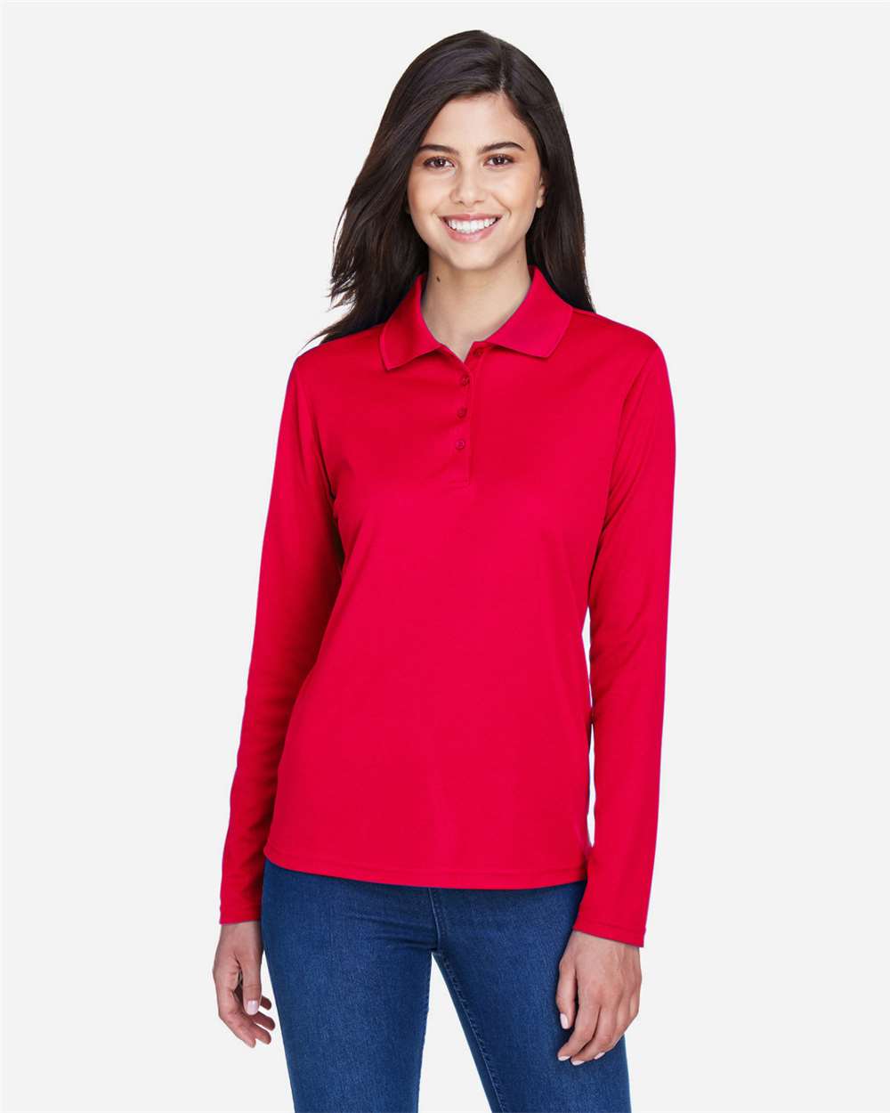 Core365 Women's Pinnacle Performance Long Sleeve Piqué Polo