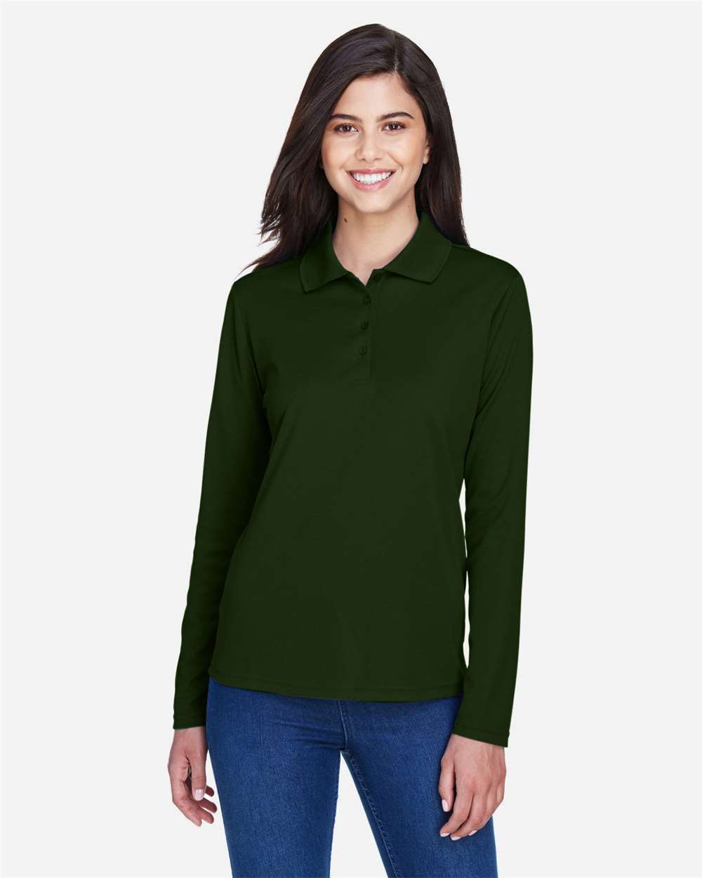 Core365 Women's Pinnacle Performance Long Sleeve Piqué Polo