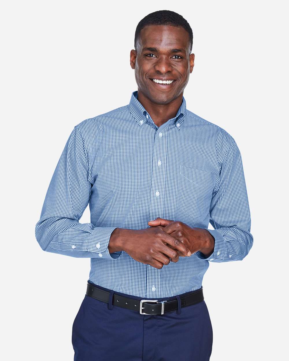 Devon & Jones Men's Crown Collection® Gingham Check Woven Dress Shirt