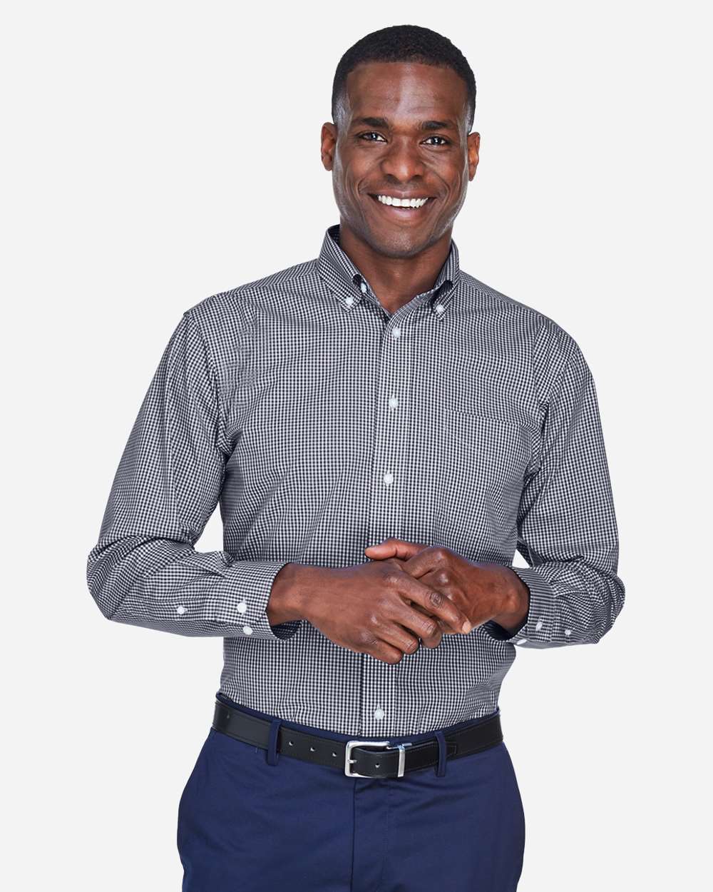 Devon & Jones Men's Crown Collection® Gingham Check Woven Dress Shirt
