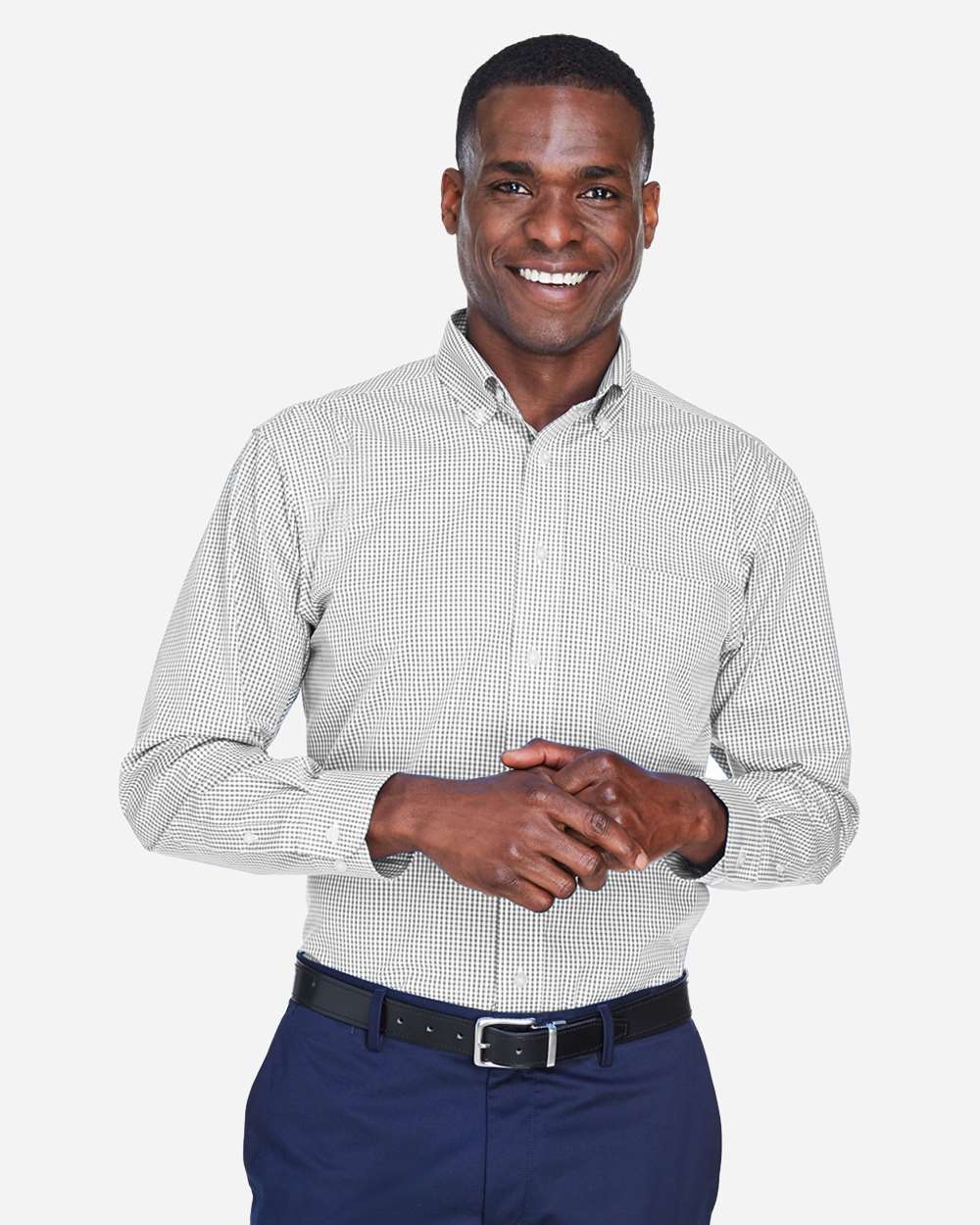Devon & Jones Men's Crown Collection® Gingham Check Woven Dress Shirt
