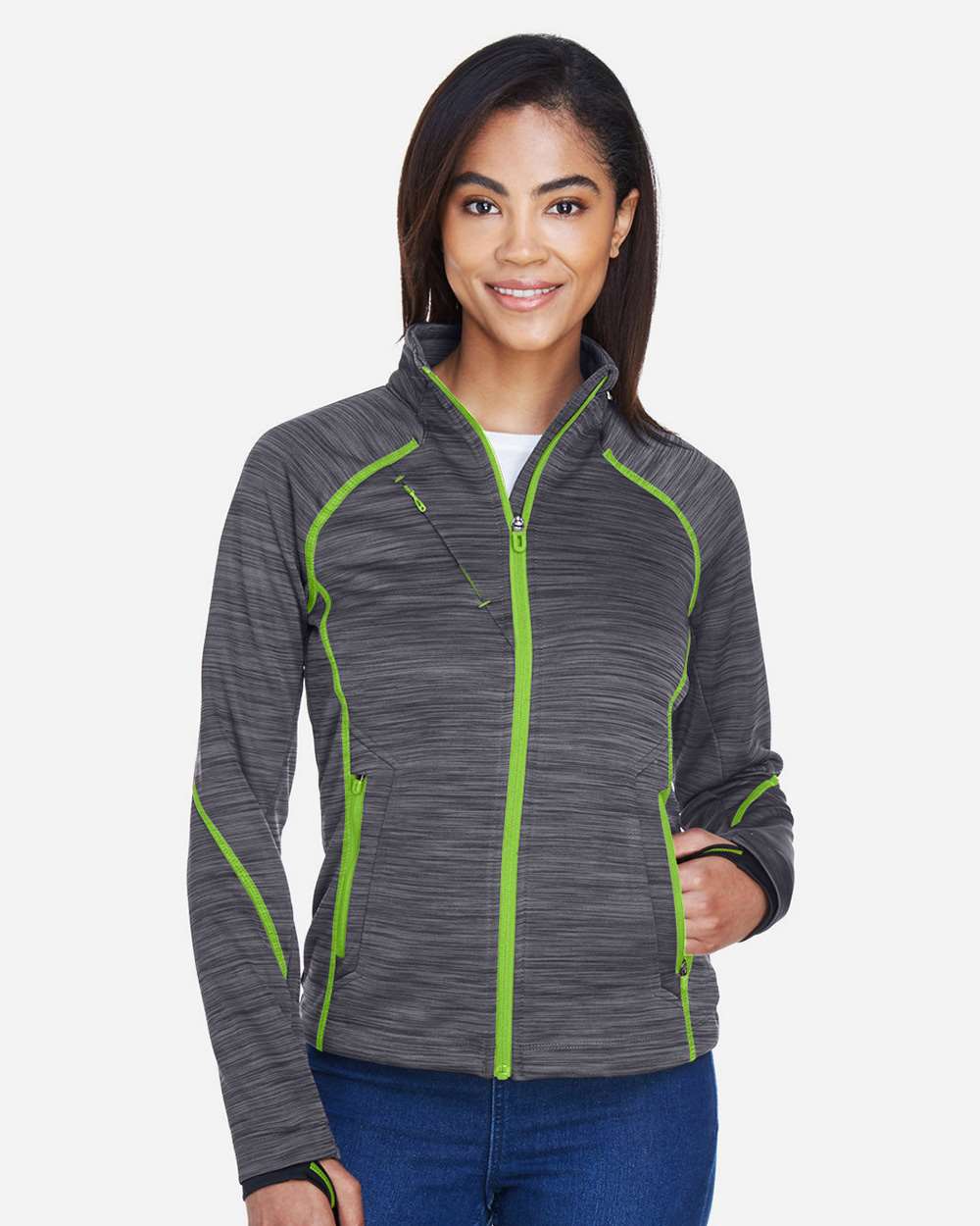 North End Ladies' Flux Mélange Bonded Fleece Jacket