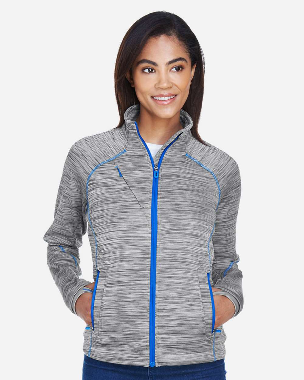 North End Ladies' Flux Mélange Bonded Fleece Jacket