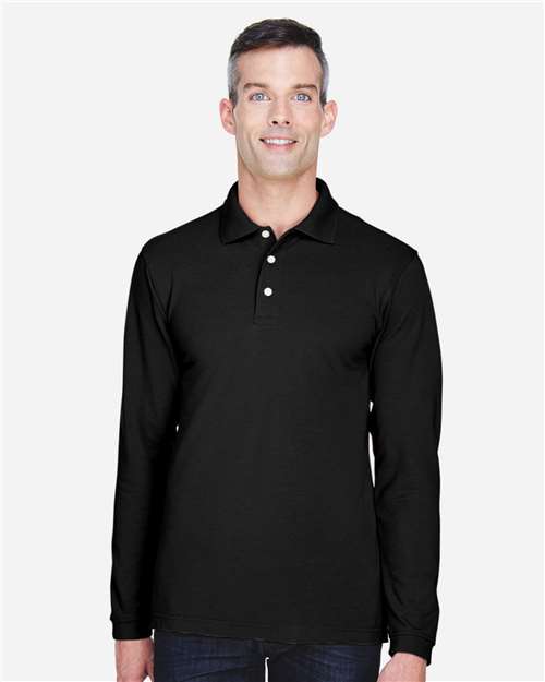 Harriton Men's Easy Blend™ Long Sleeve Polo