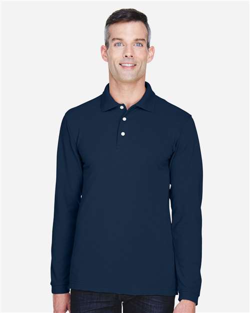 Harriton Men's Easy Blend™ Long Sleeve Polo