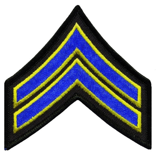 CPL Chevrons, Merrowed Border, Royal-Med Gold/Black,3-1/2" W, Pairs