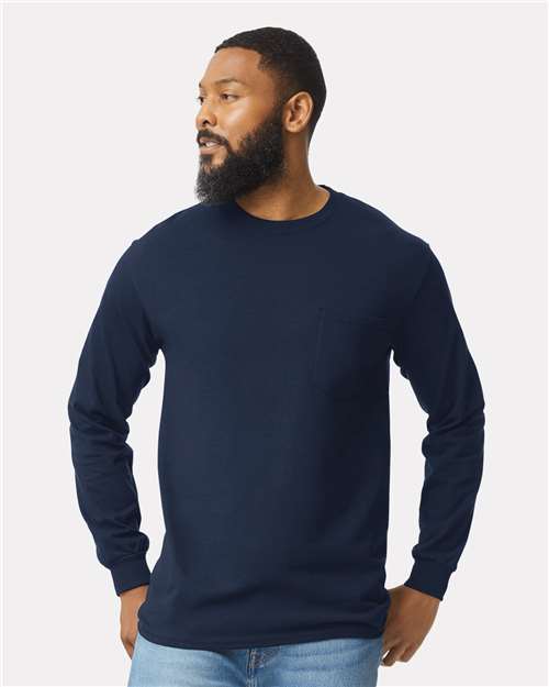 Gildan® Unisex Ultra Cotton® Long Sleeve Pocket T-Shirt
