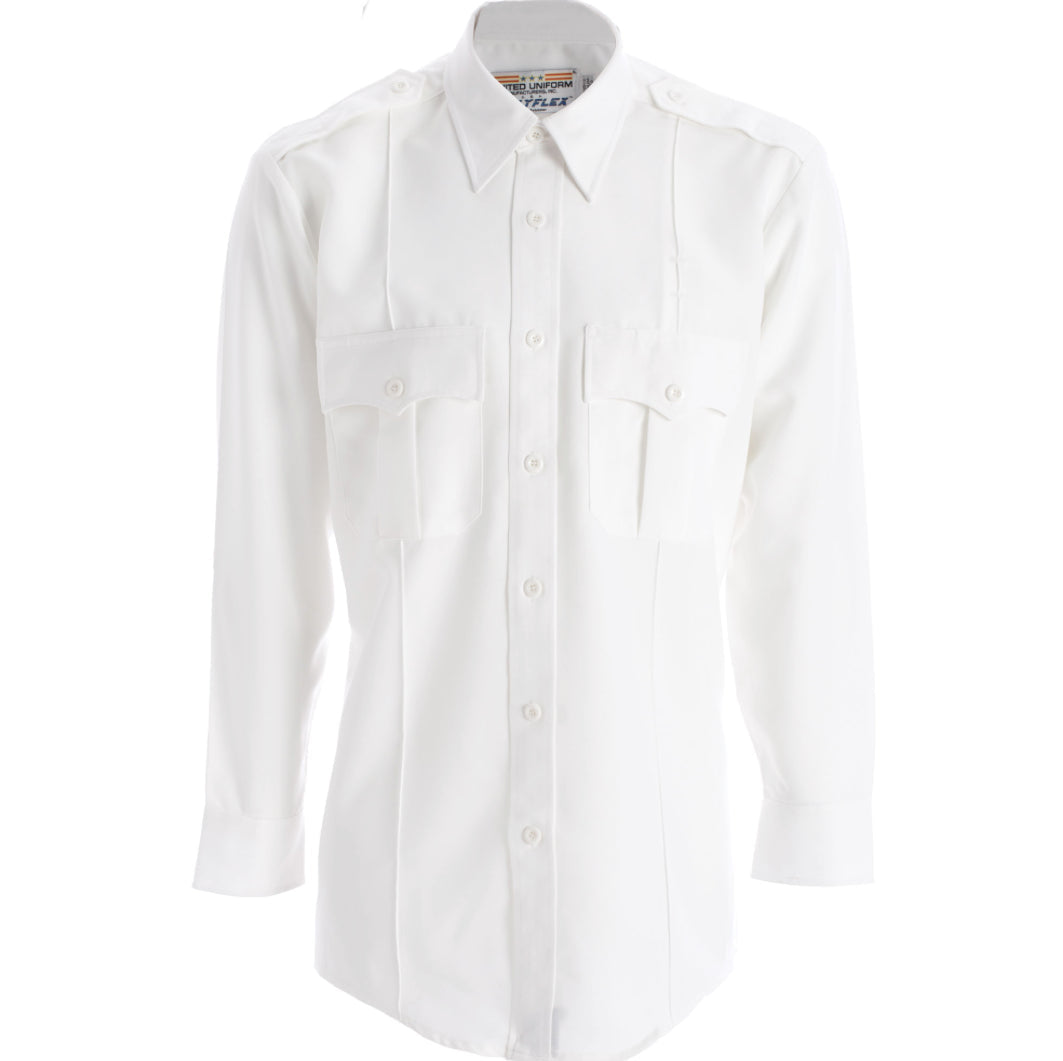 Polyester/Cotton Long Sleeve Uniform Shirt (Color: White, Light Blue, French Blue)