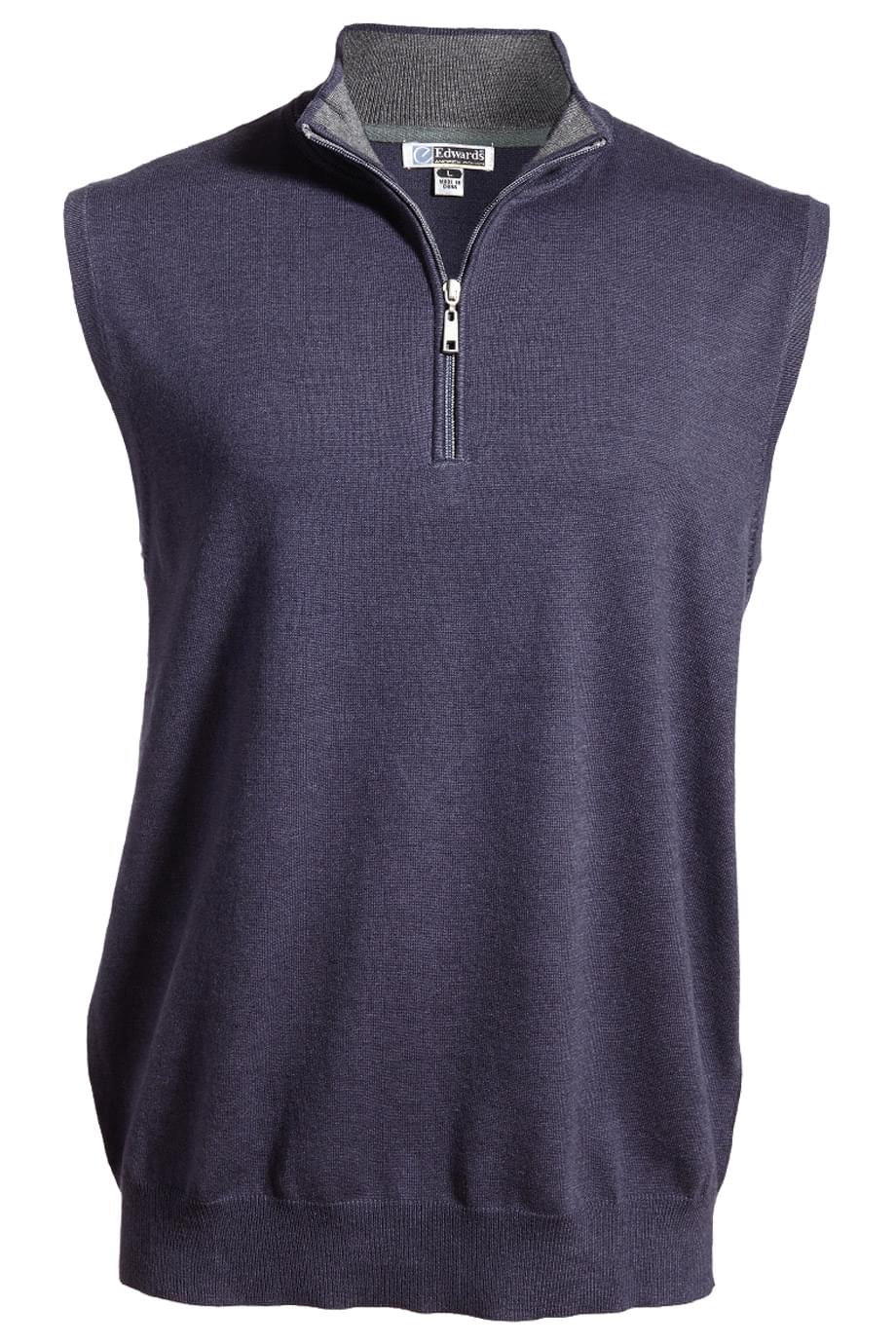 Quarter-Zip Cotton Blend Vest