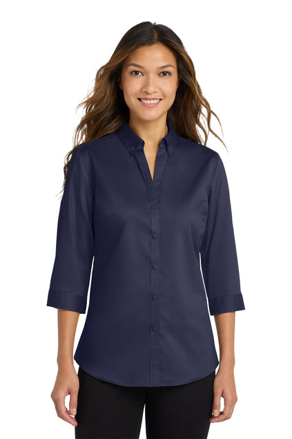 Port Authority® Women's 3/4-Sleeve SuperPro™ Twill Shirt