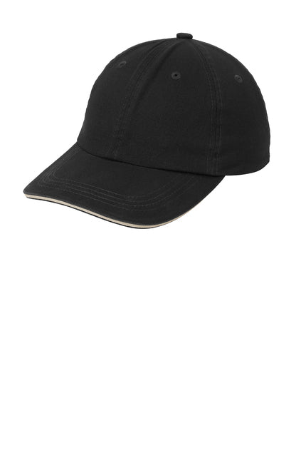 Port Authority® Sandwich Bill Cap with Striped Closure