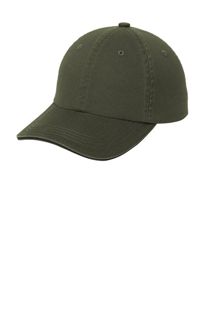 Port Authority® Sandwich Bill Cap with Striped Closure