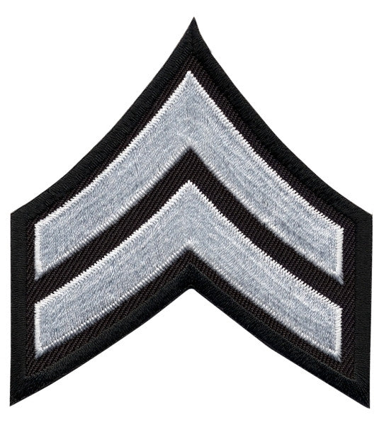 CPL Chevrons, White/Black, 3" Wide, Pairs