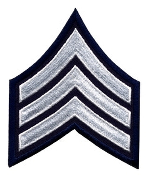 SGT Chevrons, White/Navy, 3" Wide, Pairs
