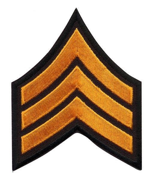 SGT Chevrons, Dark Gold/Black, 3" Wide, Pairs