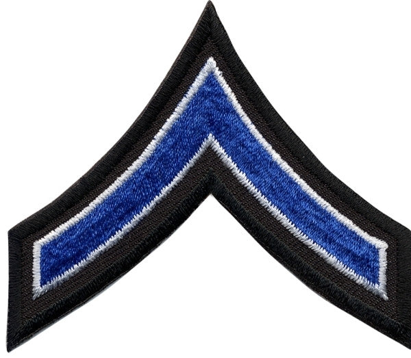 PFC Chevrons, Royal-White/Black, 3" Wide, Pairs