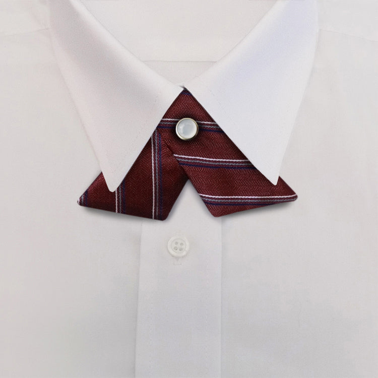 Burgundy/Grey Stripe #614 Crossover Tie with Pearl Snap