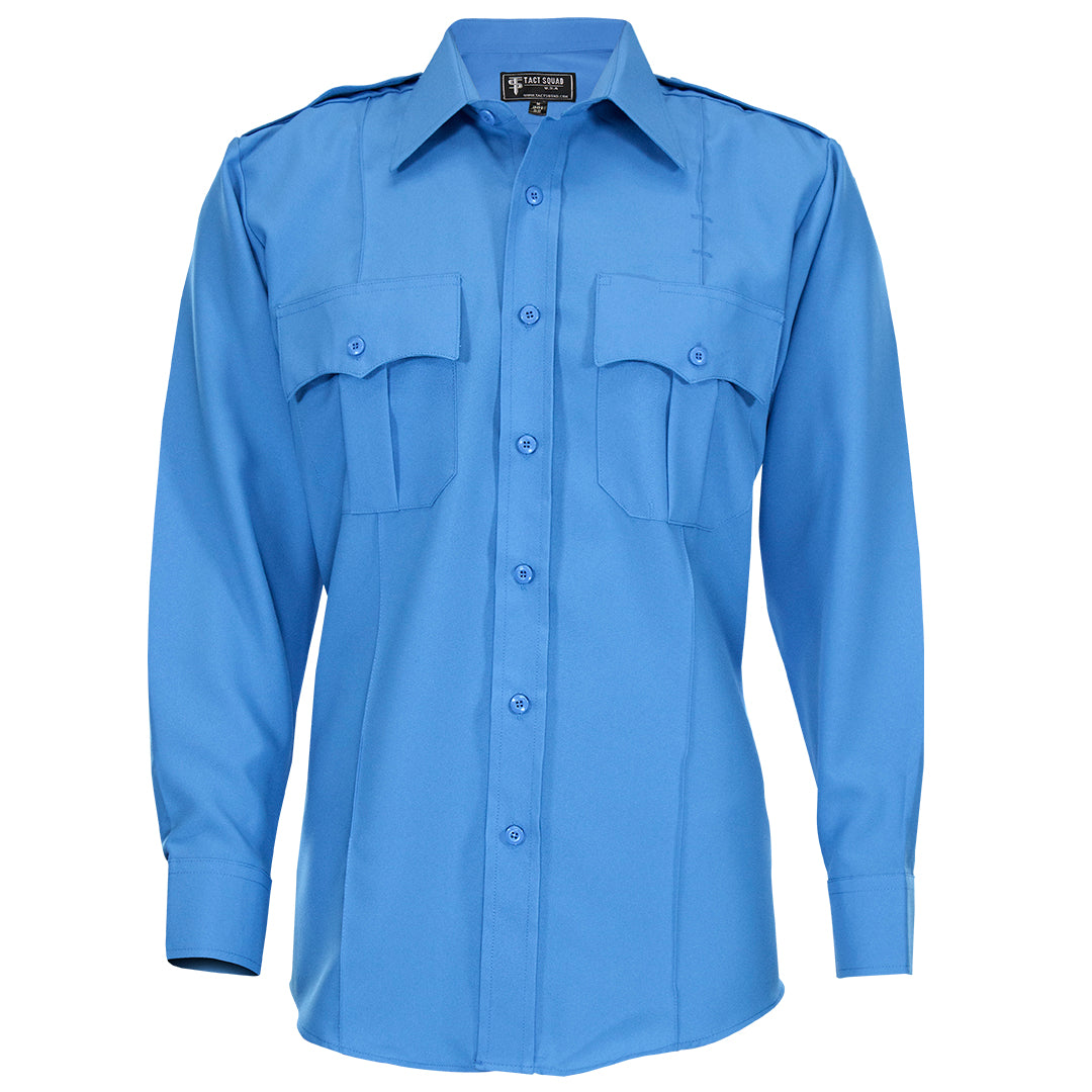 Men’s Polyester Long Sleeve Uniform Shirt (Color: Multiple)