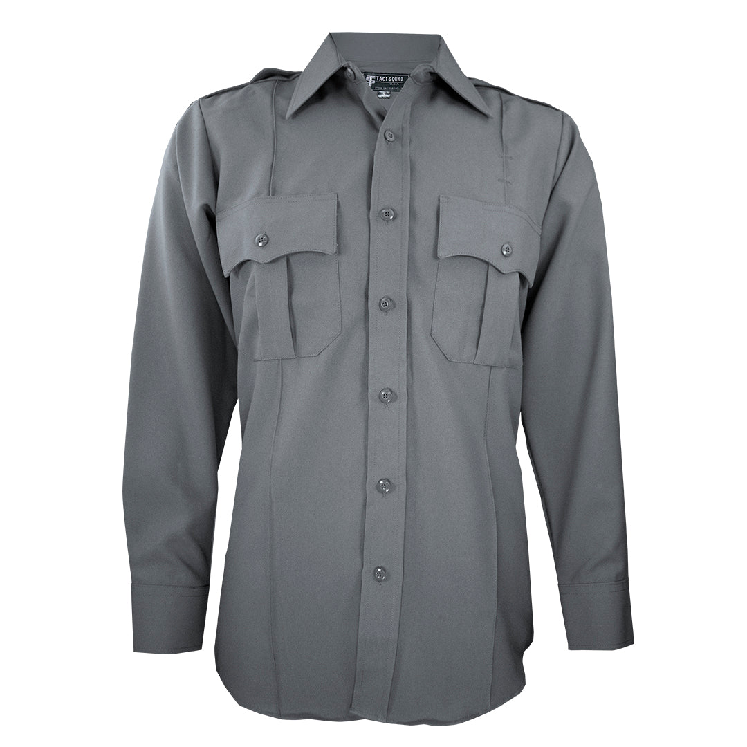 Men’s Polyester Long Sleeve Uniform Shirt (Color: Multiple)