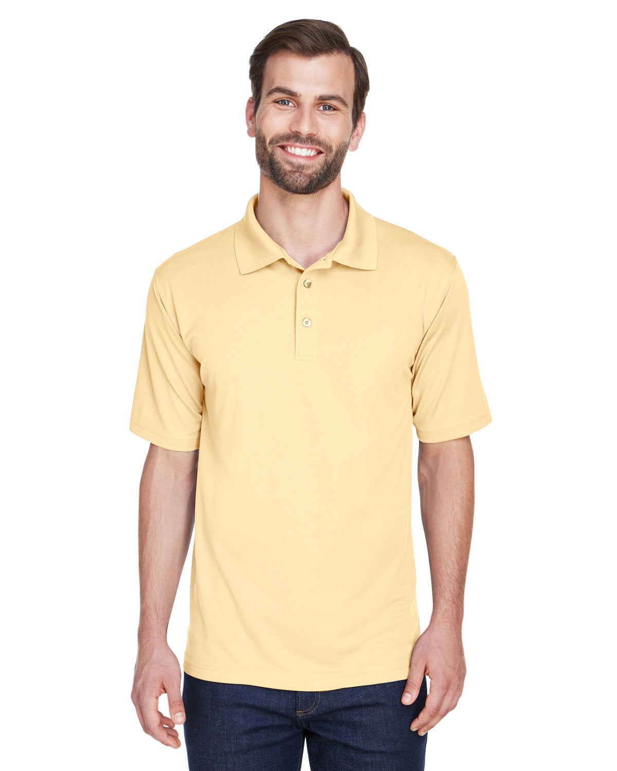 UltraClub Men's Cool & Dry Mesh Piqué Polo (Color: Light Colors)